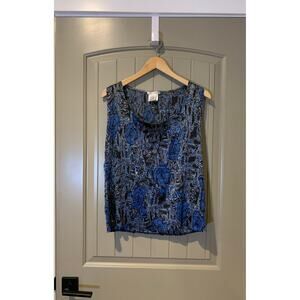 Alberto Makali blue rose tank blouse